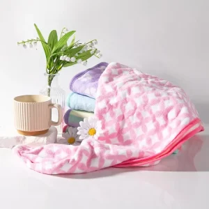 Different Patterned Highly Absorbent Soft Touching Bordered Microfiber Hair Drying Towel Wraps Turban for Curly Hair