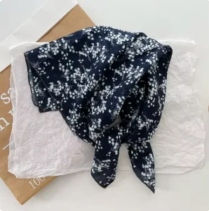 Digital Print Lightweight Breathable Cotton Bandana Multi-purpose Scarf for Women Decor Hair Accessory Outdoor Picnic Bag Tying