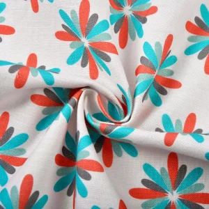Digital Print Moisture Wicking High Strength Printed Fabric 85% Cotton 15% Linen 135gsm for Shirt & Skirt NO MOQ