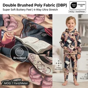 Digital Printed DBP Fabric Without Fade Custom Design Double Brushed Polyester Fabric for Children Apparel