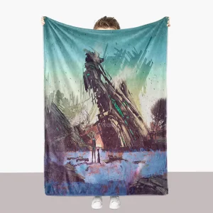 Digital Printed Flannel Fleece Throw Blanket Cozy Custom Design with Low MOQ Knitted Technique