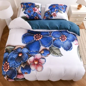 Digital Printing 100% Plain Microfiber Bedding Sets Duvet Cover Set 7D Bedsheet Set