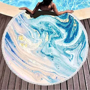 Digital Printing Soft Round Mandala Picnic Beach Tassel Towel Microfiber Beach Towel for Swimming Travel
