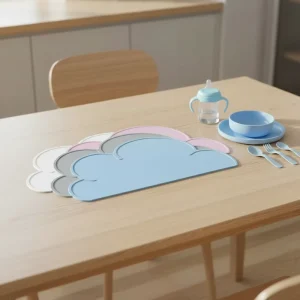 Dining Table Silicone Portable Cloud Shaped Placemat Kids Baby Feeding Placemat Easy Clean