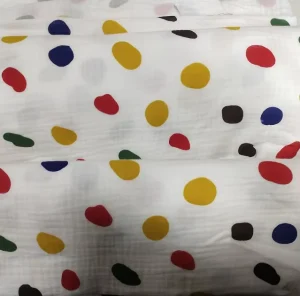 Direct Factory 100% Cotton Double Gauze Muslin Crinkle Woven Breathable Fabric for Girls Boys Dresses Skirts