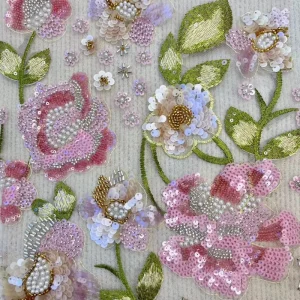 Direct Factory’s New Comfortable Mesh Woven Fabric Skin-Friendly UV Protected Embroidered Sequin Pattern PE Plain Accessories