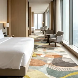 Direct Manufacturer Wall to Wall Hotel Bedroom Carpet Fire Retardant Sound Absorb Custom Pattern Free Sample Bulk Cooperation