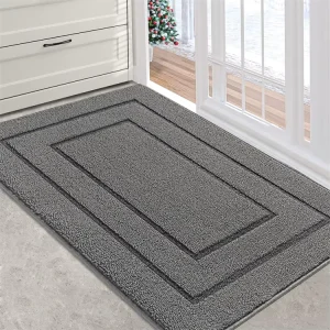 Dirt Trapper Modern Tufted Polypropylene Plain Door Mats Anti Slip Washable Entrance Floor Rugs Absorbent Ribbed Indoor