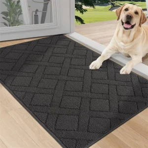Dirt Trapper Plain Tufted Door Mats Non Slip Absorbent Resist Dirt Entrance Floor Mat Low Profile Washable Front Doormat PET