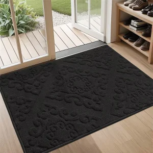 Dirt Trapper Tufted Polypropylene Indoor Door Mat Non-Slip Washable Entry Rug Absorbent Oriental for Front Door