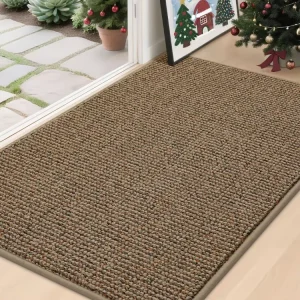 Dirt Trapper Tufted Polypropylene Plain Door Mat Non Slip Washable Low Profile Floor Mat for Front Back Door