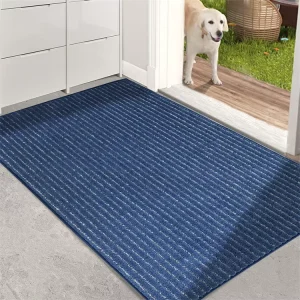 Dirt Trapper Tufted Striped PET Friendly Plain Style Door Mat Non Slip Washable Entryway Rug Super Absorbent for Muddy Paws