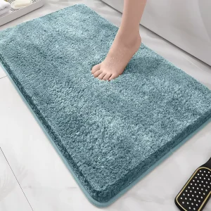 Dirt Trapping Flocked Doormat Wear Resistant Non Slip Front Door Mat Absorbent Flocked Floor Rug for Entryway Balcony