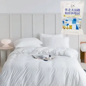 Disposable 4 Pieces Bedding Set Non woven Bed Sheet Quilt Cover Pillowcase Kit for Travel Hotel