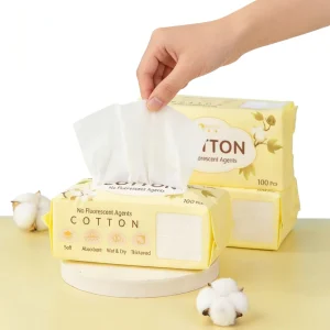 Disposable Anti-Dirty Pearl Pattern Cotton Facial Cleaning Towel 20×20*80pcs Wet/Dry Use Tissue for Makeup Removal