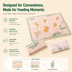 Disposable Baby Placemat 40cm Wide Custom Length & Color Printing Factory Direct Customized Box Non Slip Made China Zhejiang
