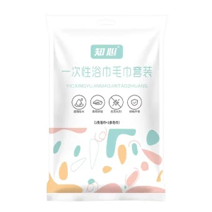 Disposable Bath Towel Extra Thick Super Absorbent White Eco Friendly Individual Pack 2pcs Bath Towel Sets