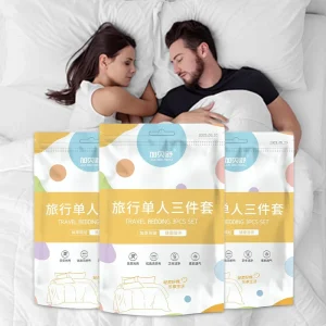 Disposable Bed Sheets Duvet Cover Pillowcase Set 3pcs SMMS Non woven Travel Bedding Kit Breathable Tear Resistant Hotel
