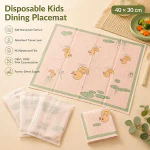 Disposable Child Placemat 40cm Width Custom Length Waterproof PE Mat Factory Custom Box Service