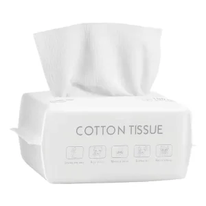 Disposable Facial Organic Cotton Tissue for Cosmetic Dry and Wet Facial Tissue Paper Salon Face Cleansing Tissues