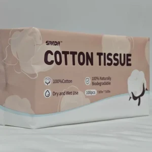 Disposable Household 100% Cotton 3ply Face Tissue Soft 3D Nonwoven Make up Remover Packaged in Boxed Packing