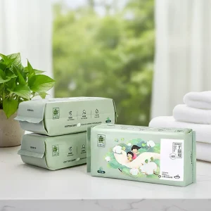 Disposable Pure Cotton 1 Ply Facial Tissues 3D Pearl Pattern Biodegradable Eco-Friendly Makeup Removal Paper 70 Count 200x200mm