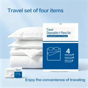 Disposable SMMS PP Material Bed Sheets Three Piece Set (Bed Sheet Quilt Cover Pillow Case) Anti Dust Mite Disposable Bed Sheets