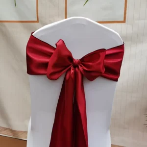 Disposable Satin Chair Sashes for Home Wedding Banquet Reception Hotel Decoration Party Self Tied Bows Cover
