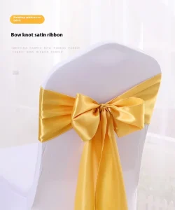 Disposable Wedding Celebration Banquet Hotel Decoration Back Flower Bow Chair Back Flower Satin Ribbon Colorful Home Use