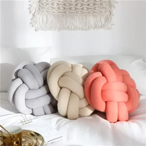Diy Bird’s Nest Shape Throw Pillow Chunky Yarn Hand Knot Sofa Chair Decorative Throw Pillow