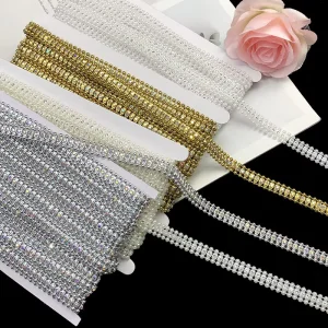Diy Trim Plastic Shiny AB Rhinestone Chain for Women Carnival Clothes Accessories