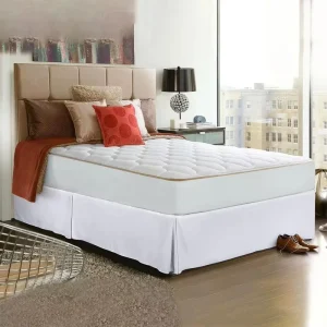 Dormitory Bed Skirt Luxurious Hotel Queen Bed Skirt Soft Fade Resistant Solid Color Bedding Easy Fit 14 inch for Bedroom