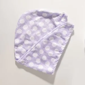 Dot-Pattern Hair Friendly Lightweight Highly-Absorbent Hair Drying Towels Hair Turban Wraps Dryer Towel for Women and Girls