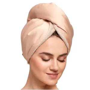 Double Absorbent Soft Microfiber Woven Hair Drying Towel Roll Cap with Antimicrobial Feature
