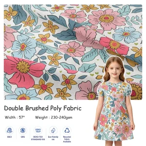 Double Brushed Polyester Stretch Knitted Fabric Custom Digital Printing DBP Fabric Printing Custom for Children Garment