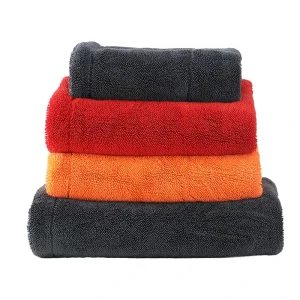 Double Color Twisted Loop Microfiber Towel Auto Detailing Car Care Extra Large Quick Dry Drying Towel with Superior Absorbency