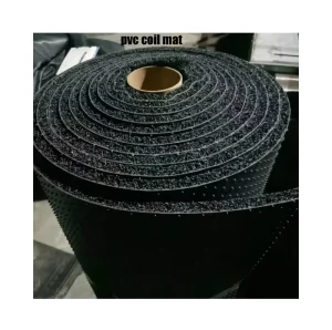 Double Color Waterproof Plant Pattern PVC Coil Mat with Anti slip Spike Backing for Door and Car Use