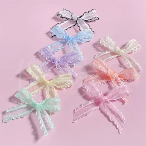 Double Hook Wave Edge Hand Bowknot Fabric Accessories for Clothing Shoes Hats Socks DIY Handmade Materials Hair Accessories