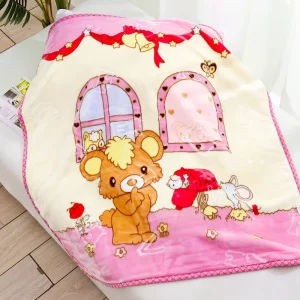 Double Layer Newborn Baby Blanket Spring Autumn Cartoon Cloud Raschel Design for Photography Gift Box Included