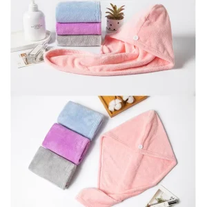Double Layer Thick 100% Cotton Striped Quick Dry Eco Friendly Hair Drying Towel