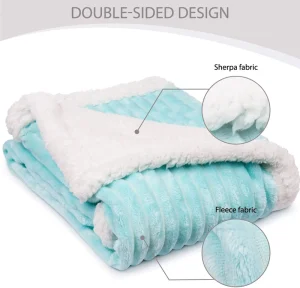 Double Layer Throw Blankets Soft Plush & Fluffy Warm & Cozy Perfect for Bed Sofa Couch Use