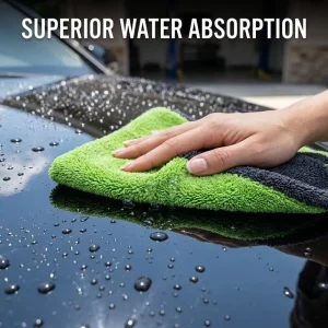 Double Layer Twisted Loop Microfiber Car Wash Dry Towel Super Absorbent Lint Free for Auto Detailing