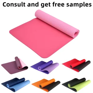 Double Layer Two-tone TPE Yoga Mat Dual Sided Non Slip Textured Mat for Home Yoga and Pilates Exercise