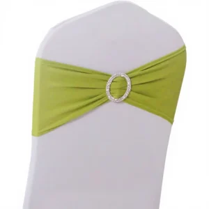 Double Needle Stitching Elastic Spandex Banquet Wedding Chair Sashes Plain Dyed Style with Durable Buckle