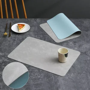 Double Side Different Colors Leather Placement Mats Placemat Waterproof Table Mat Set With Logo Handmade Table Mats