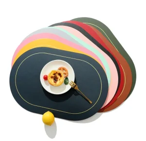 Double Side Different Colors PVC Heat Resistant Dinner Table Place Mats for Restaurant Dining Table