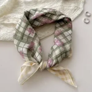 Double Side Printed Cotton Decorative Scarf Custom Bandana Bag Ribbon Headband for Daily Wear Photography Hair Accessory