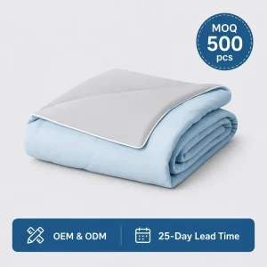 Double-Sided Cool Design Soft Fluffy Cold Touch Fabric Blanket Polyester Cooling Comforter for Night Sweats