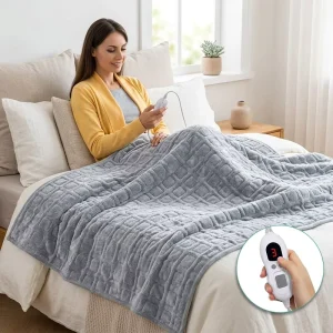 Double-Sided Flannel Electric Heating Throw Blanket Quilted Thermal 6 Heat Levels Fast Heating Machine Wash Carbon Fiber Heating