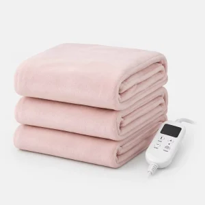 Double-Sided Pink Flannel 50×60 Inch Electric Heated Throw Blanket Timer Controller Soft Plush Winter Portable OEM ODM